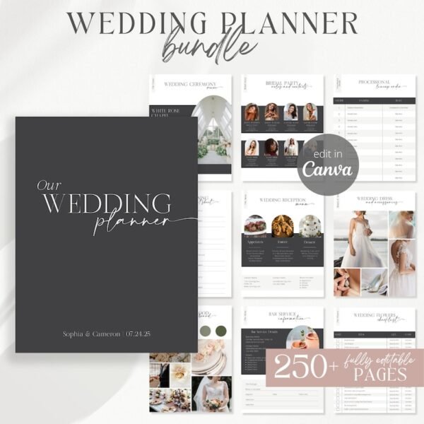 All in One Canva Wedding Planner Template