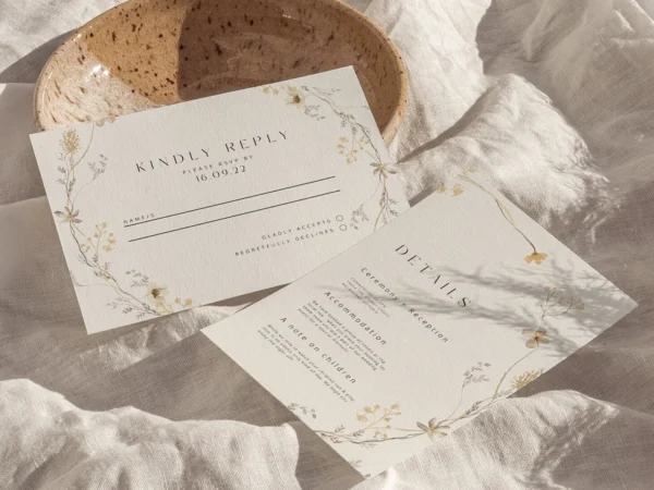 Pastel Floral Wildflower Wedding Invitation Template