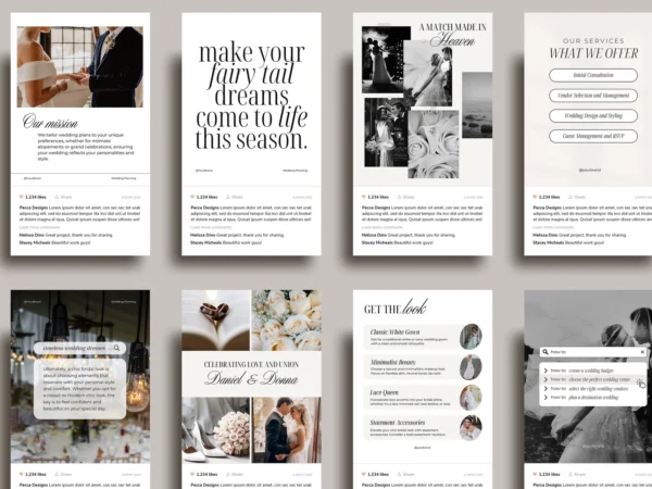 White Luxe Wedding Planner Instagram Templates