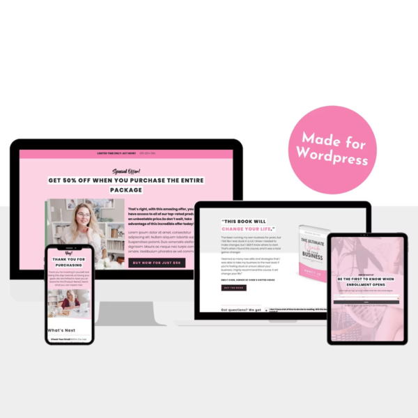Elegant Pink Sales Funnel Templates